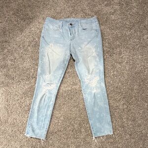 American Eagle Outfitters Light Blue Distressed Skinny Jeans